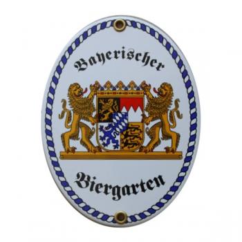 Bayerischer Biergarten Emaille Schild