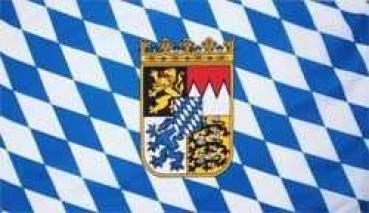 Fahne Bayern mit Wappen Flagge 90x150 cm