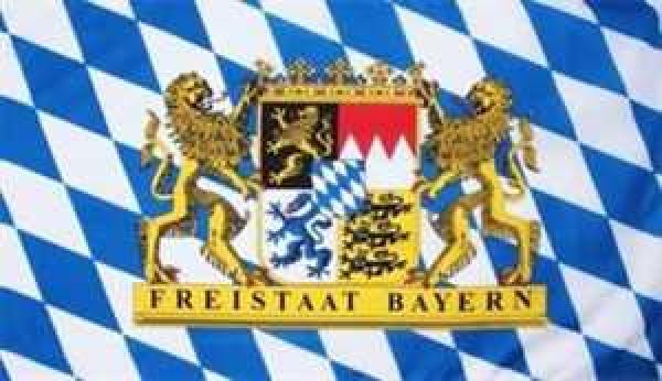 Fahne Bayern Freistaat Staatswappen Flagge 90x150 cm