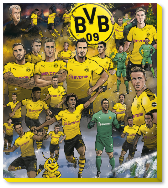 Adventskalender BVB Borussia Dordmund mit Autogrammkarten + Gutschein (2019)
